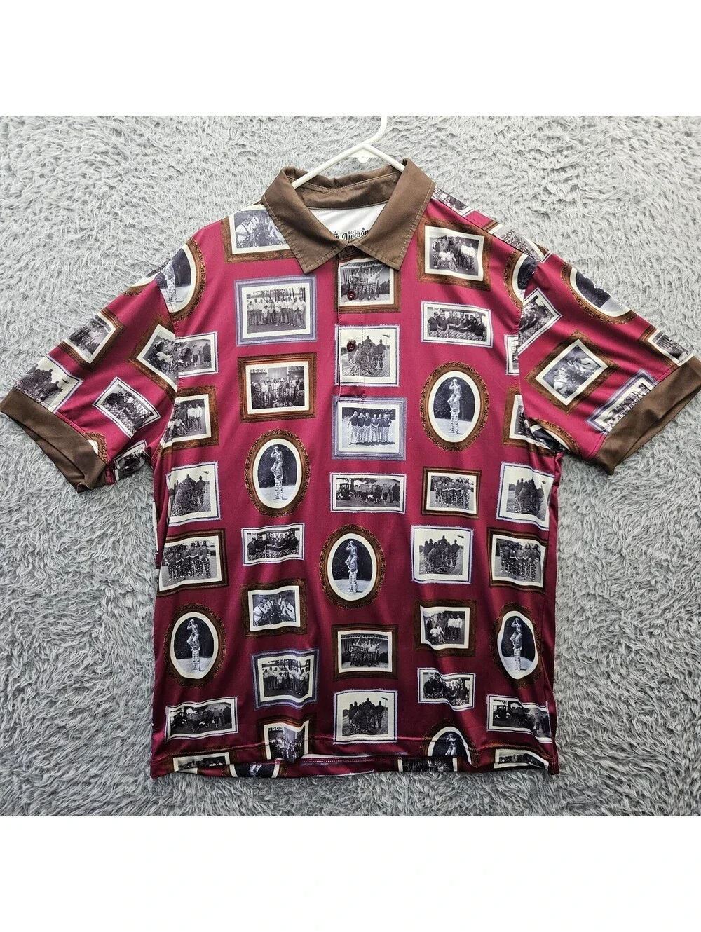 Royal & Awesome Performance Polo Shirt Men 2XL Portraits Pictures Contrast